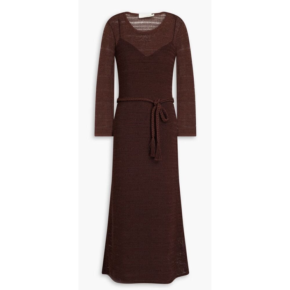 ZIMMERMANN Knitted midi dress in Chocolate NWT Size M/L